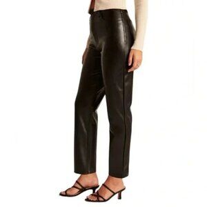 Abercrombie & Fitch Curve Love Vegan Leather Ankle Straight Pant